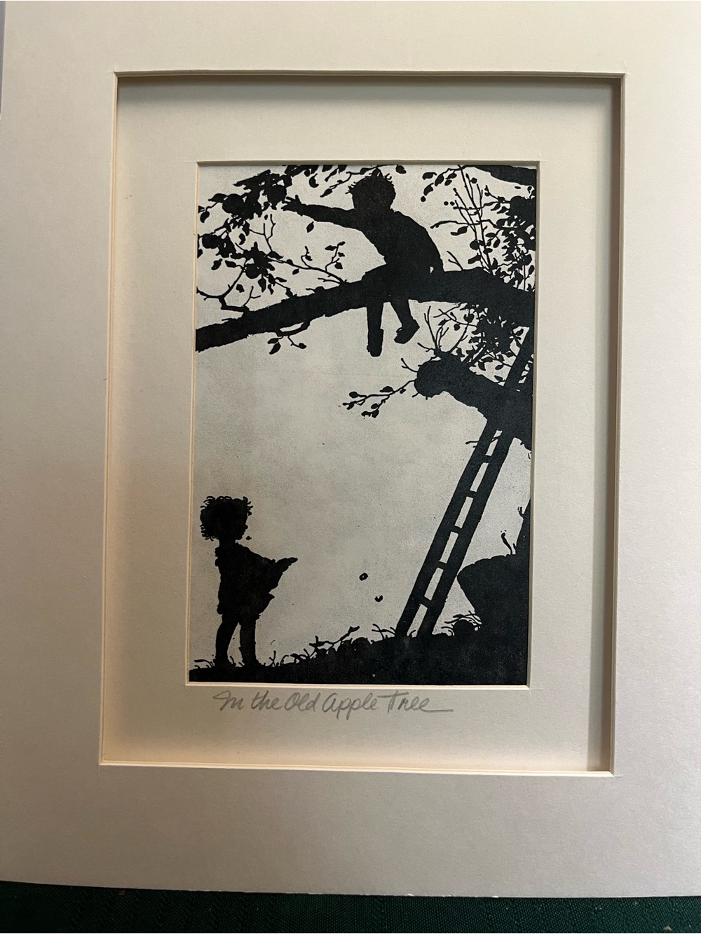 Silhouette Wall Art - "In the Old Apple Tree" Black & White